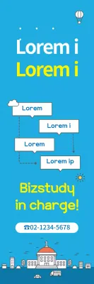 Banner de promoção empresarial moderno azul