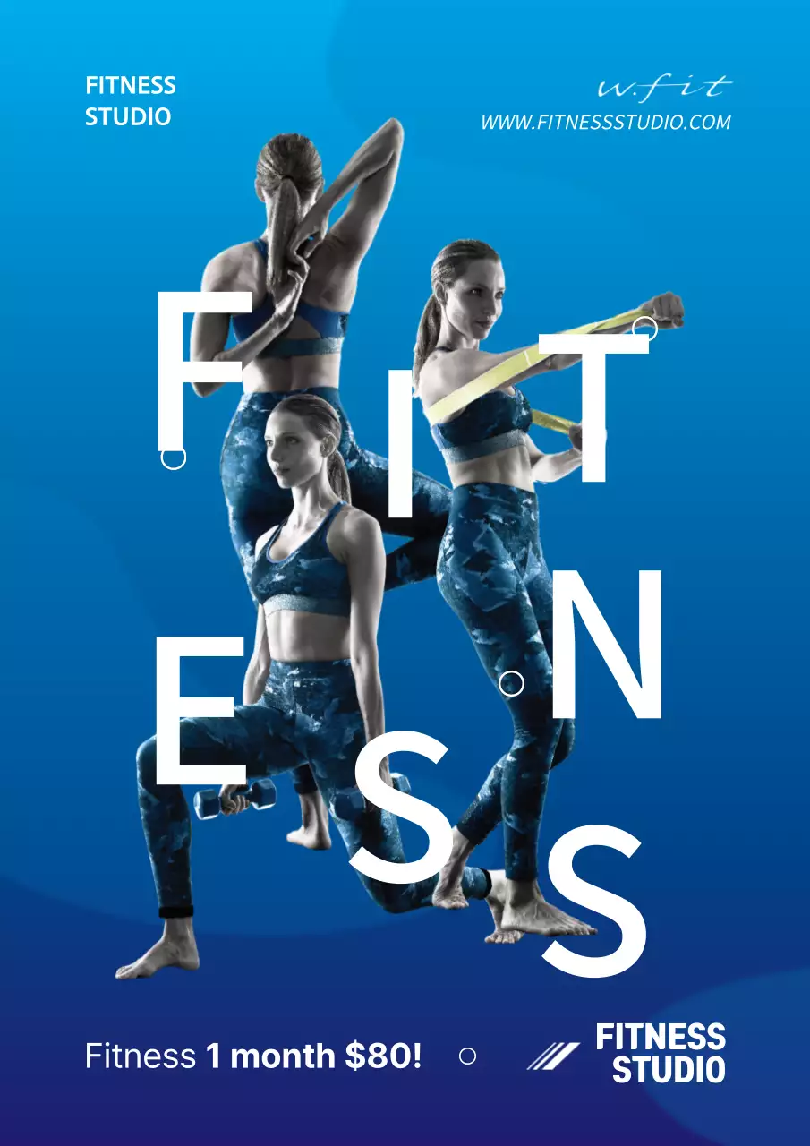 Blue Modern Fitness Promotion Poster