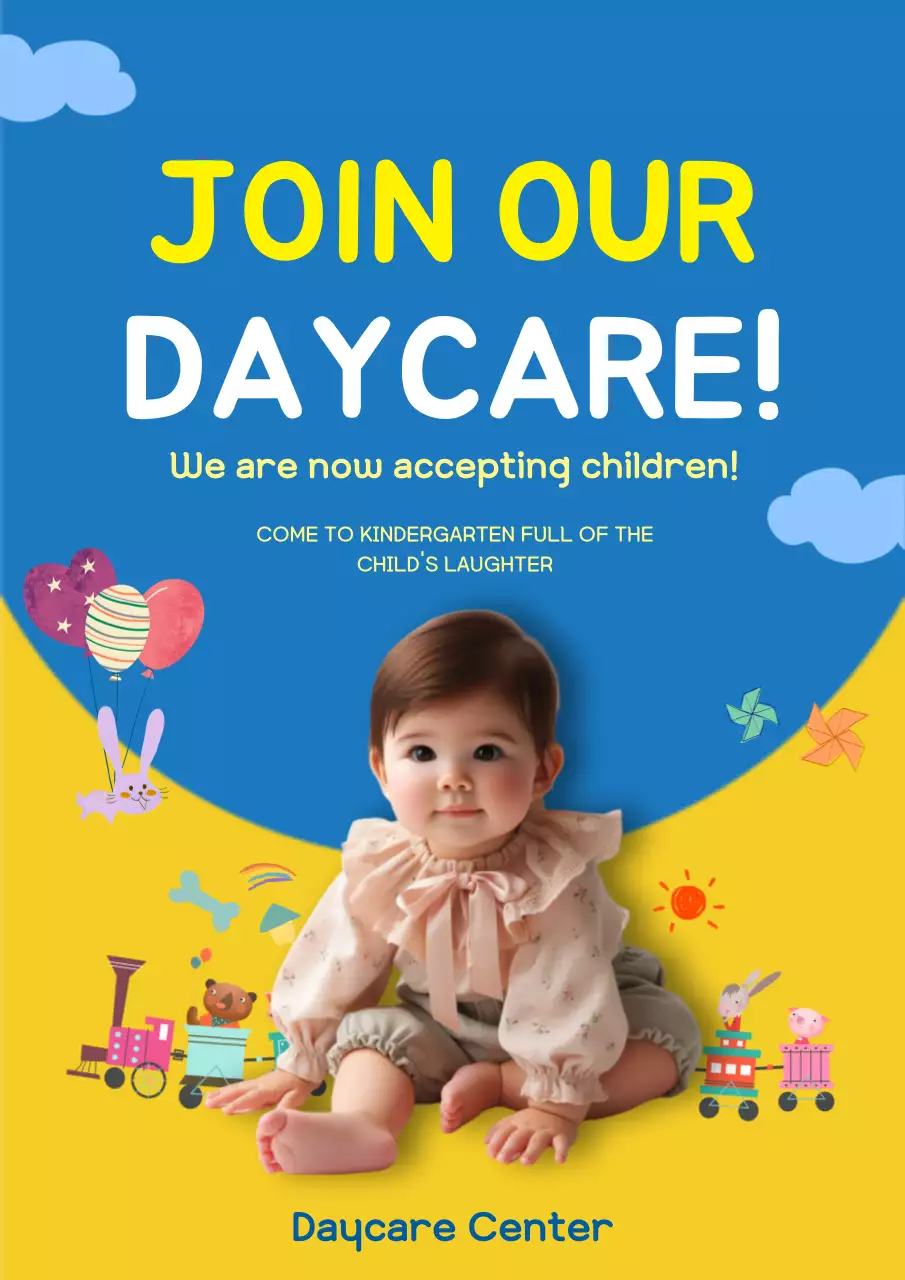 Blue Playful Daycare Promotion Poster