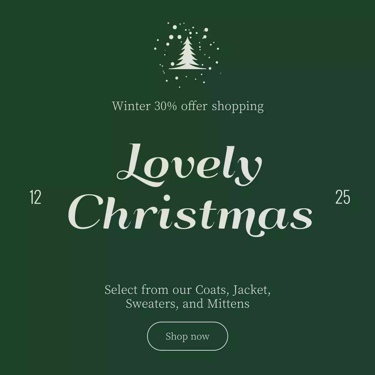 Green Elegant Christmas Promotion Social Media Post