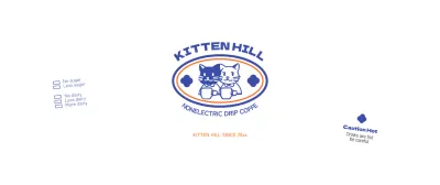 Promote your cafe with a blue-orange cat illustration