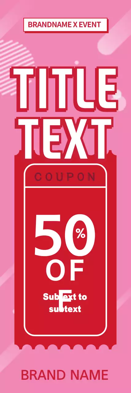 Banner promocional de cupom rosa em negrito
