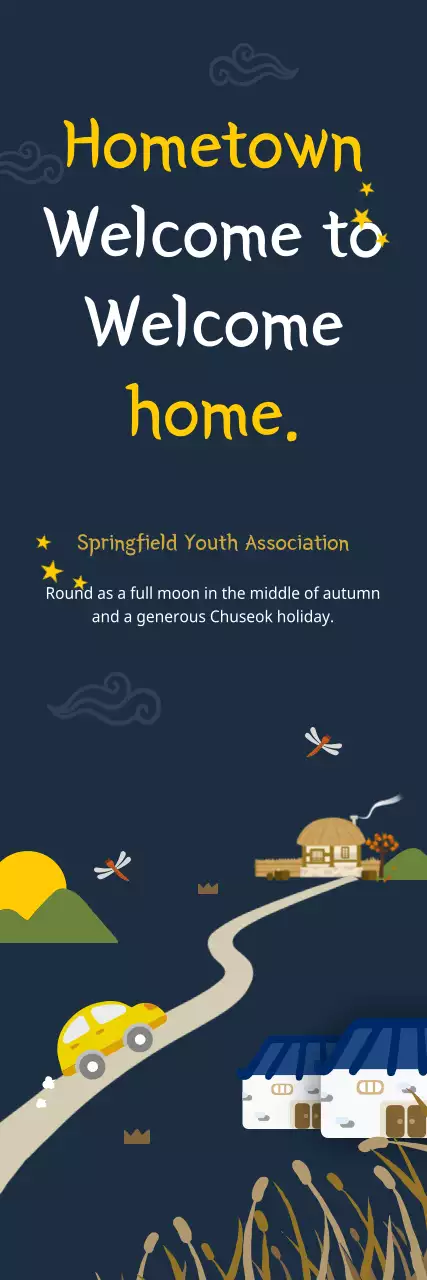 Faixa de anúncio tradicional da cidade natal da Marinha