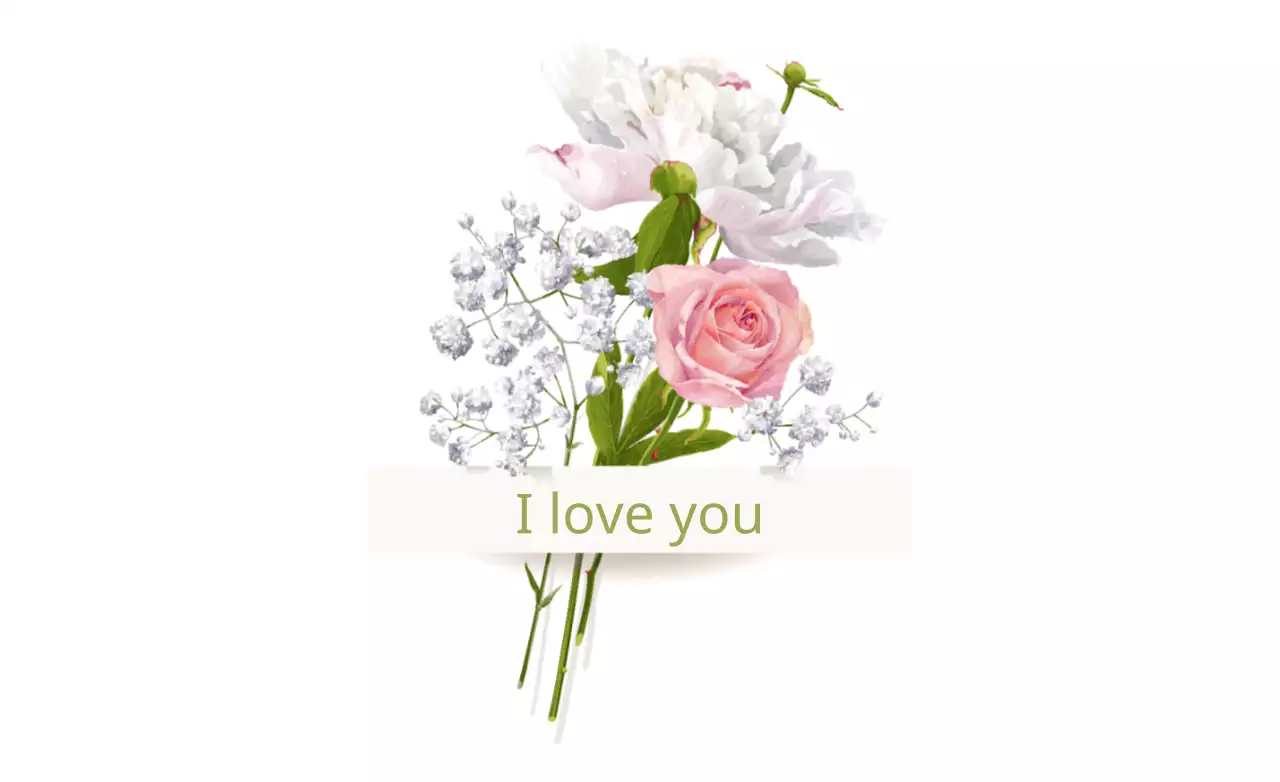 Banner de cartão de felicitações de amor floral rosa