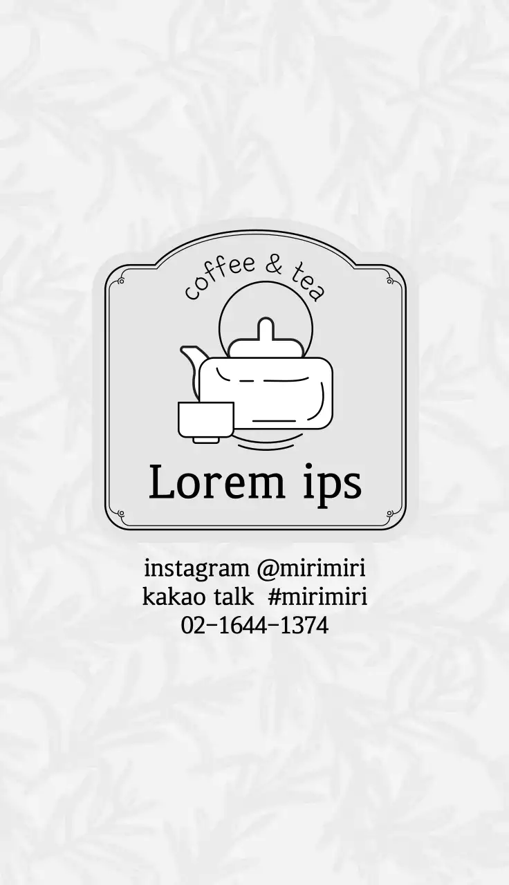 Gray illustration logo cafe tea coupon