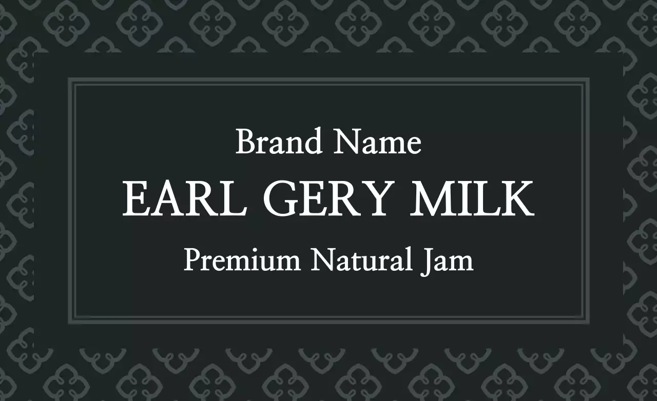 Black Simple Text Earl Grey Milk Tea Label