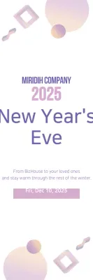 Banner de anúncio de Ano Novo moderno roxo