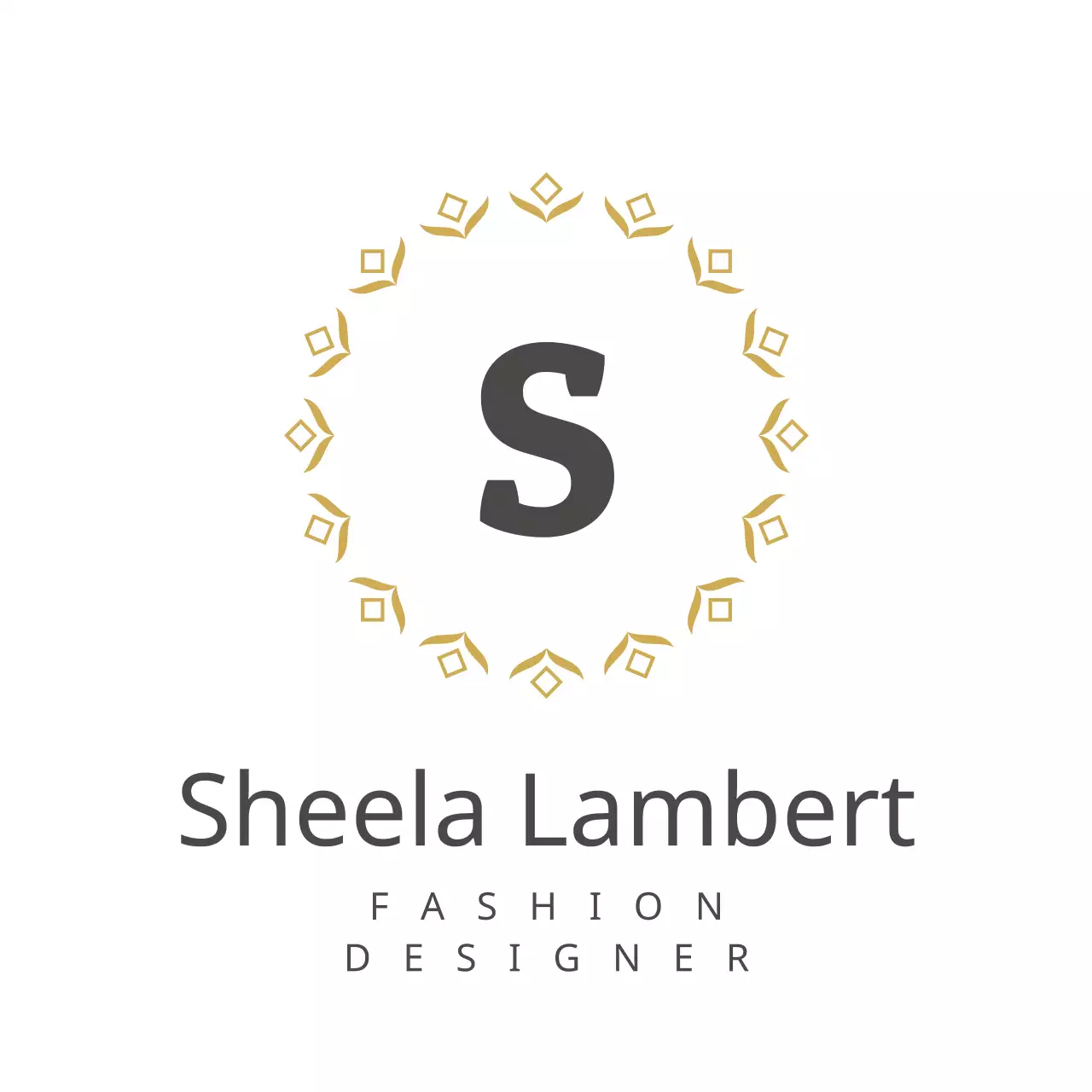 Gold Elegant Fashion Business Card Logo