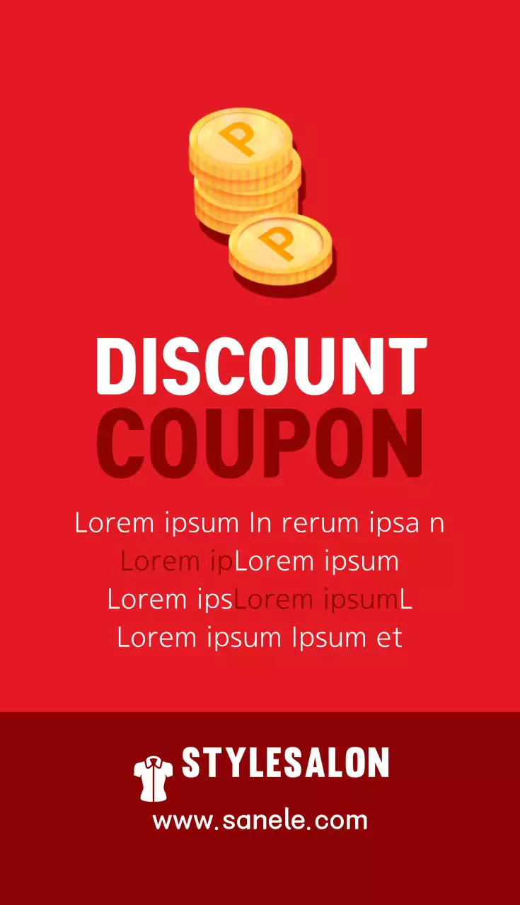 Red Modern Coupon Promotion Business Card