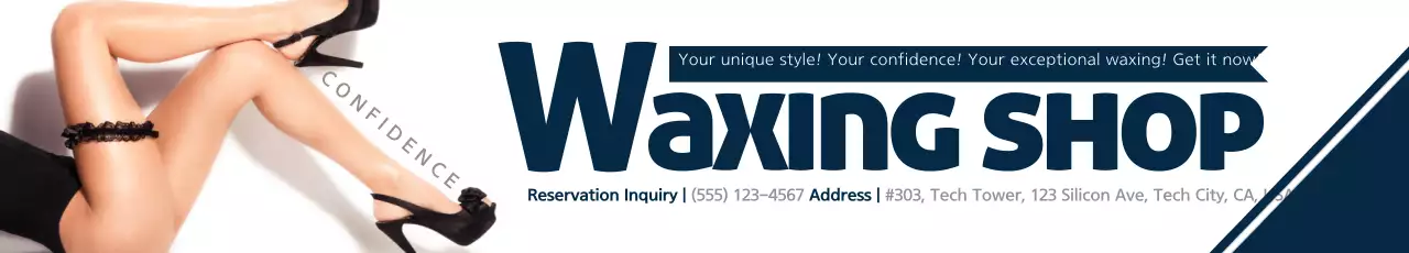 Banner promocional de depilação moderna branca