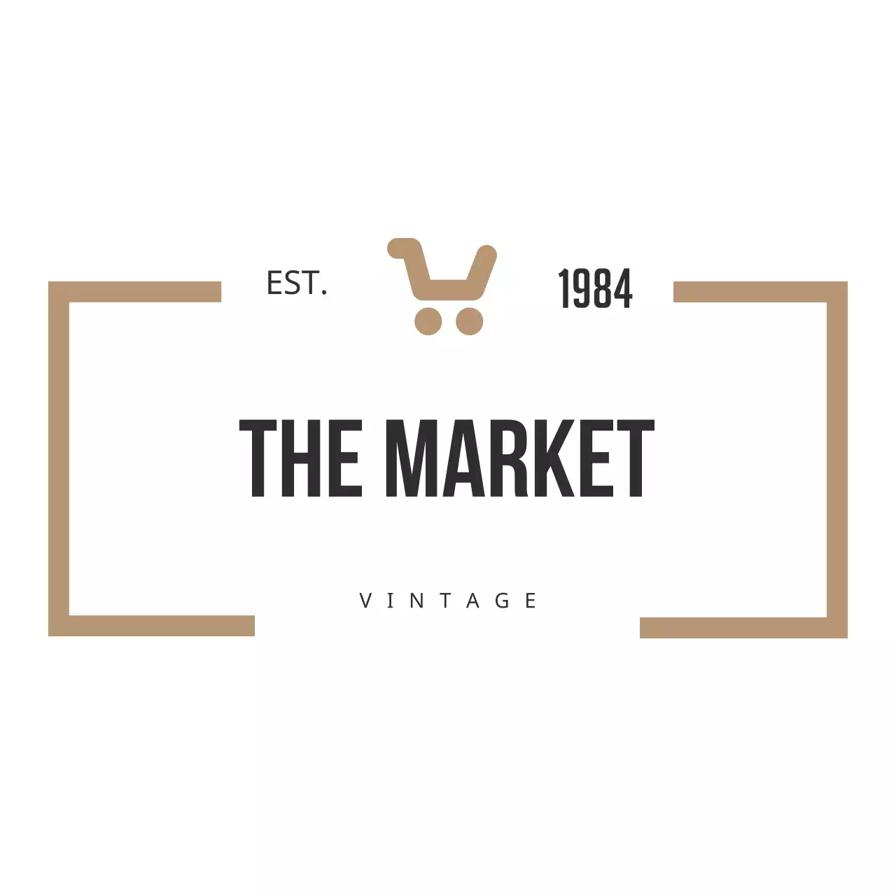 Beige Vintage Market Logo