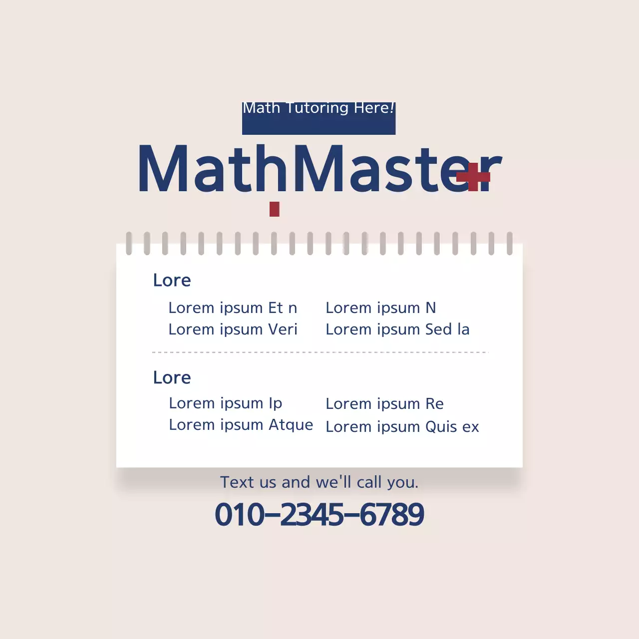 Spanduk Iklan Bimbingan Belajar Minimal Beige