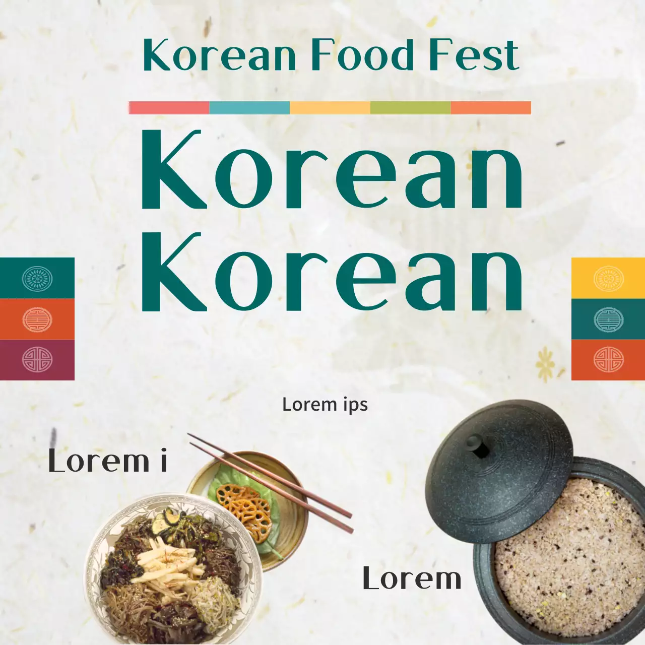 Banner de promoção de comida tradicional bege