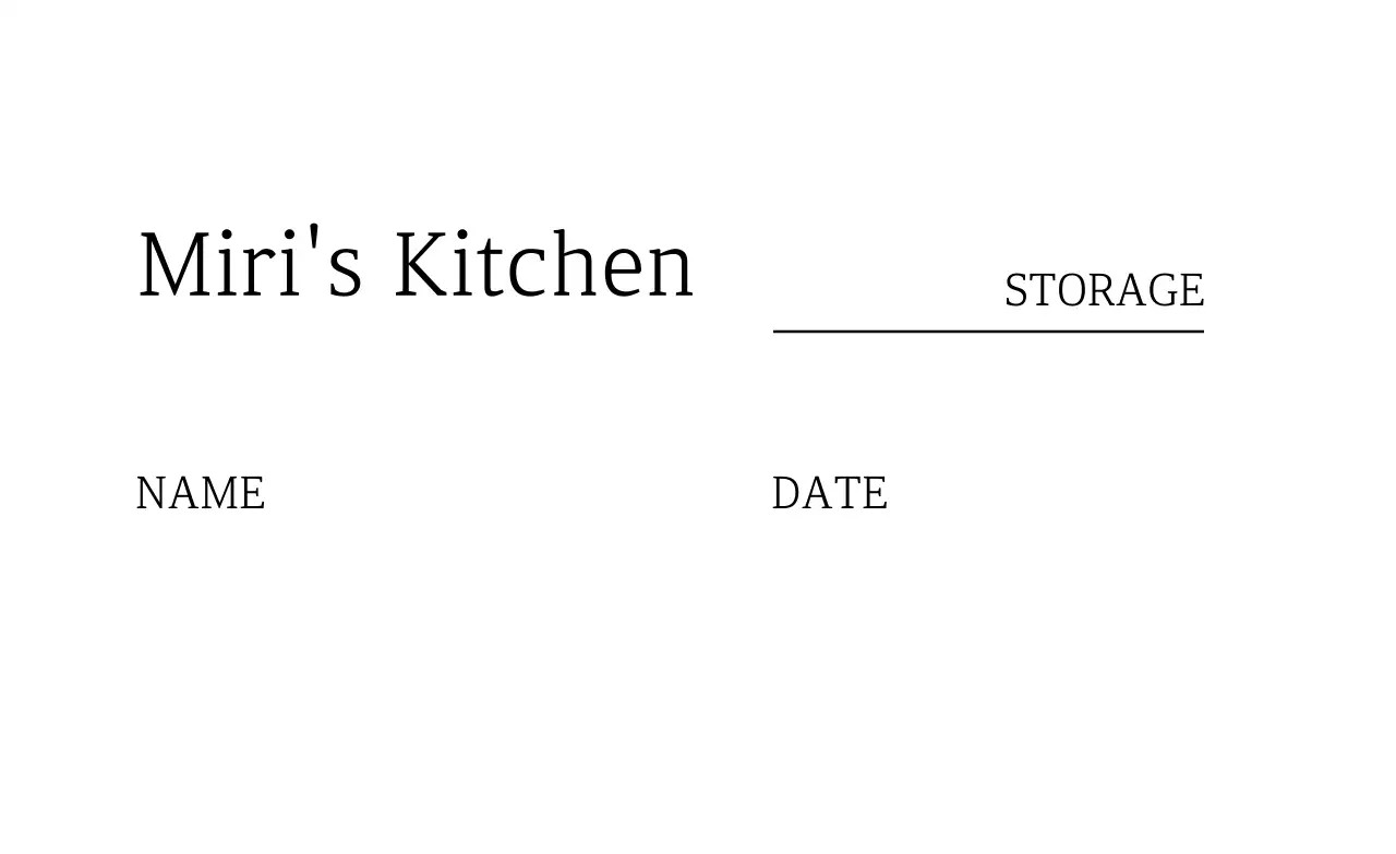 White Simple Text Kitchen Label