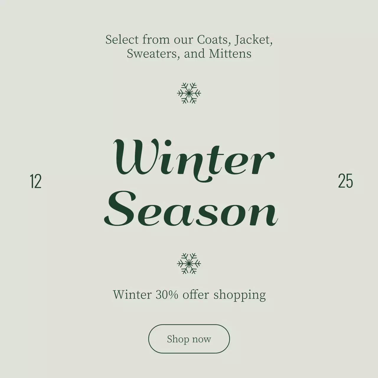 Green Elegant Christmas Promotion Social Media Post