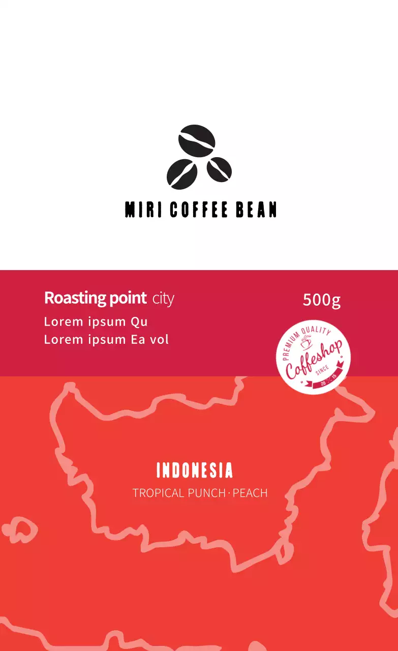 Hình minh họa màu đỏ cà phê cafe đậu nhãn 