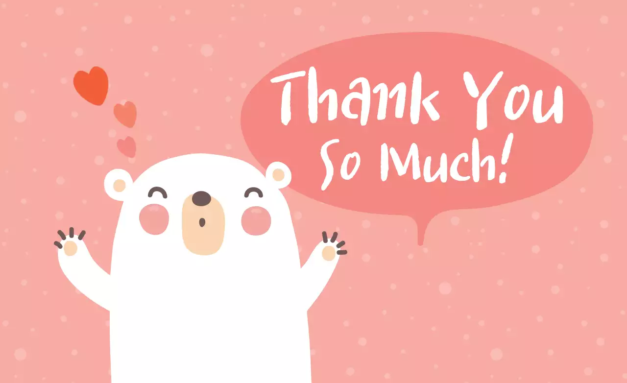 Pink Cute Thank You Card Banner