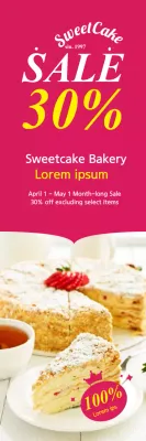 Banner de promoção de padaria da moda rosa