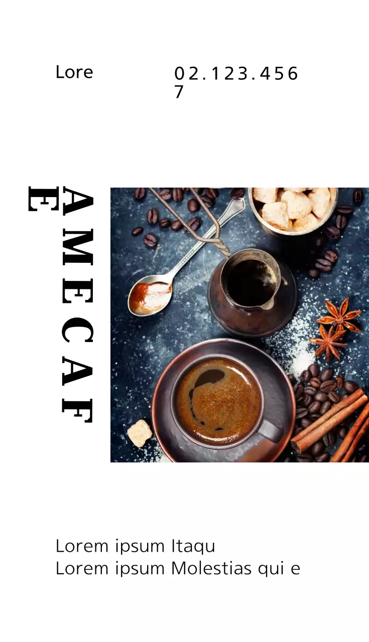 Danh thiếp quảng cáo cà phê hiện đại màu nâu