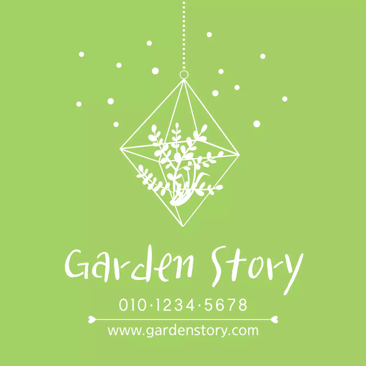 Biểu ngữ quảng cáo khu vườn tối giản xanh