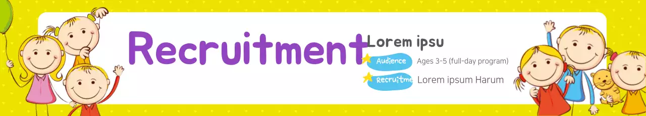 Faixa de recrutamento de crianças brincalhonas amarelas