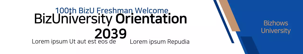 Banner de Anúncio de Orientação da Blue Modern University