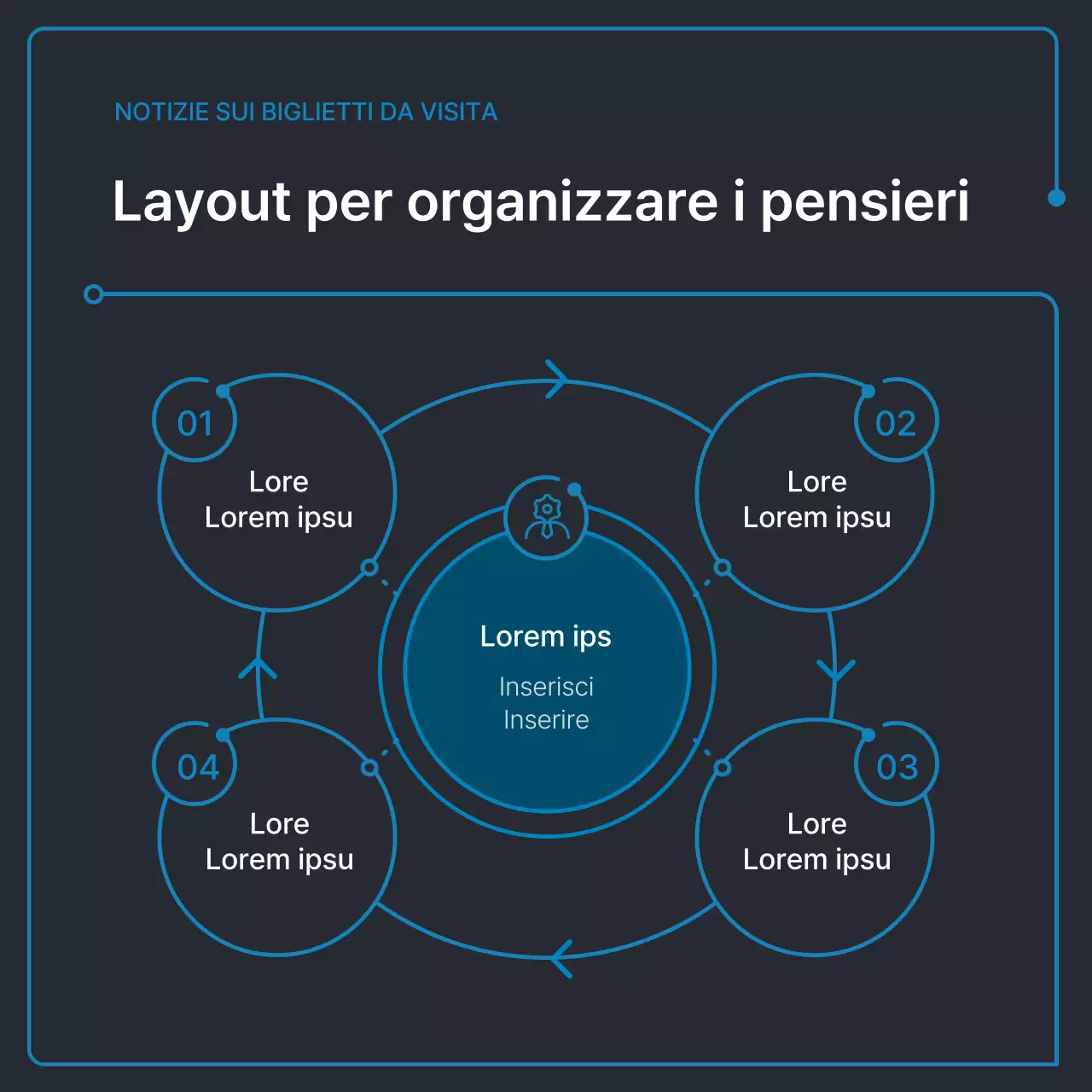Forme geometriche semplici in nero e blu per il business