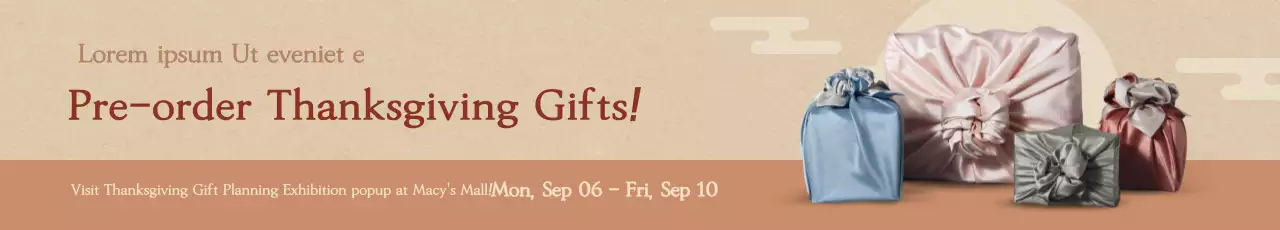 Banner de promoção tradicional bege de Ação de Graças