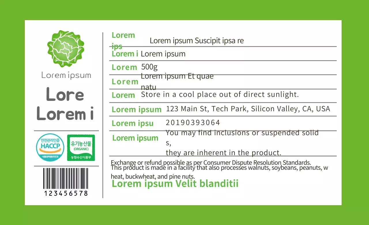 green icon simple food produce labeling