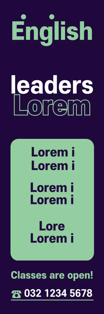 Banner de promoção em inglês moderno roxo