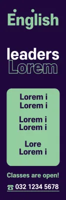 Banner de promoção em inglês moderno roxo