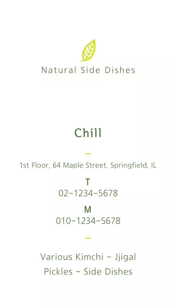 Cartão de visita Guia de Natureza Minimalista Verde