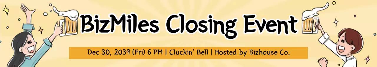 Banner de anúncio de evento de desenho animado amarelo