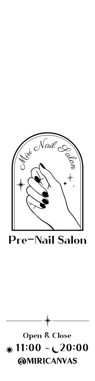 Promosi dengan ilustrasi toko seni kuku hitam yang mewah