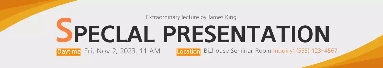 Banner de anúncio de apresentação moderna laranja