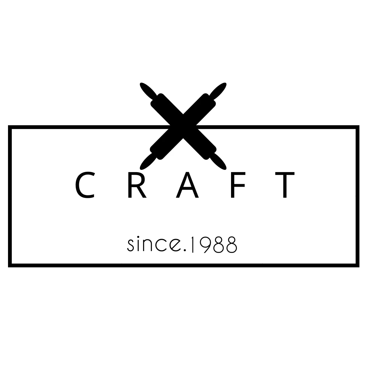 Logotipo de empresa de artesanato minimalista preto