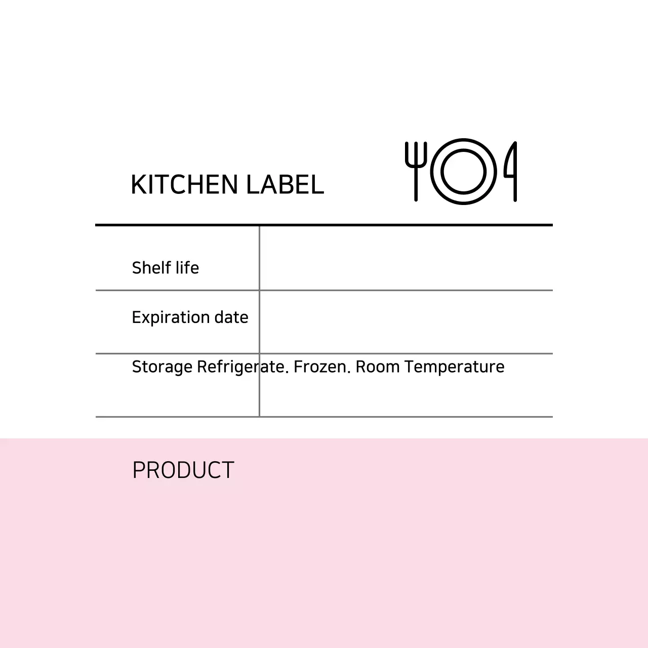 White-pink two-tone kitchen label