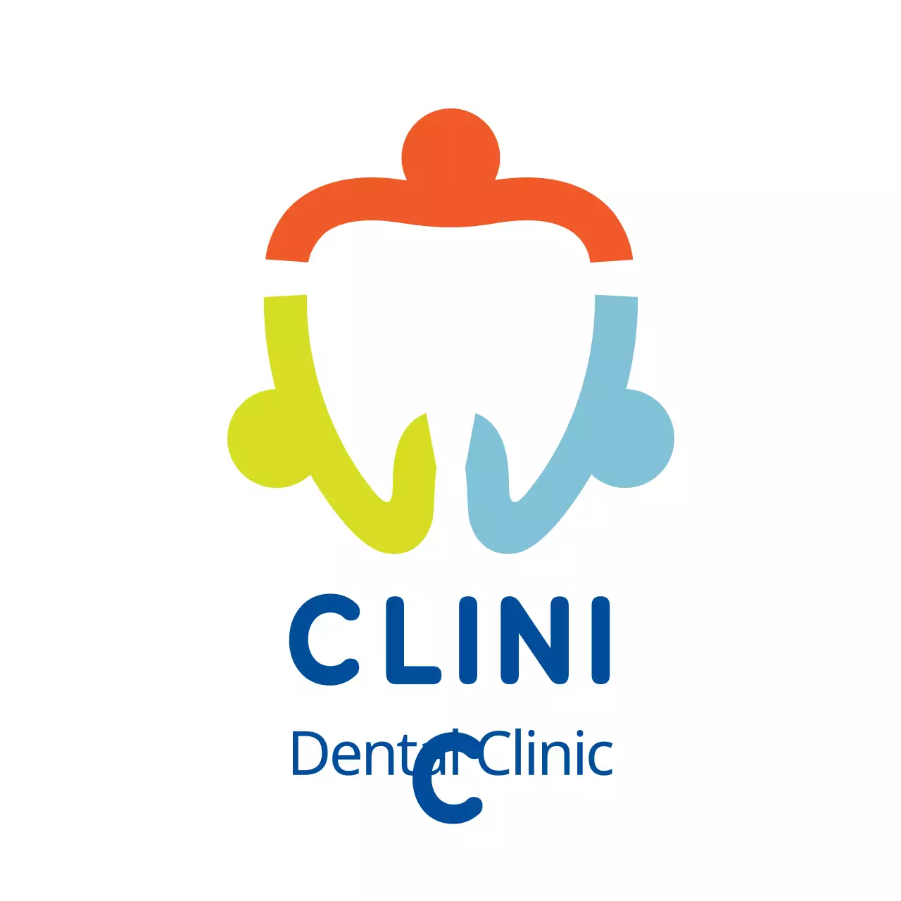 Colorful Modern Dental Advertisement Logo