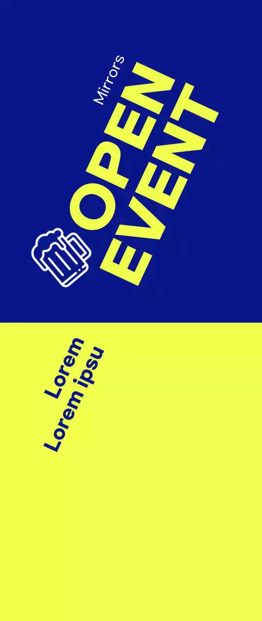 A text-centric Hope Open event with a strong contrast of yellow and blue.