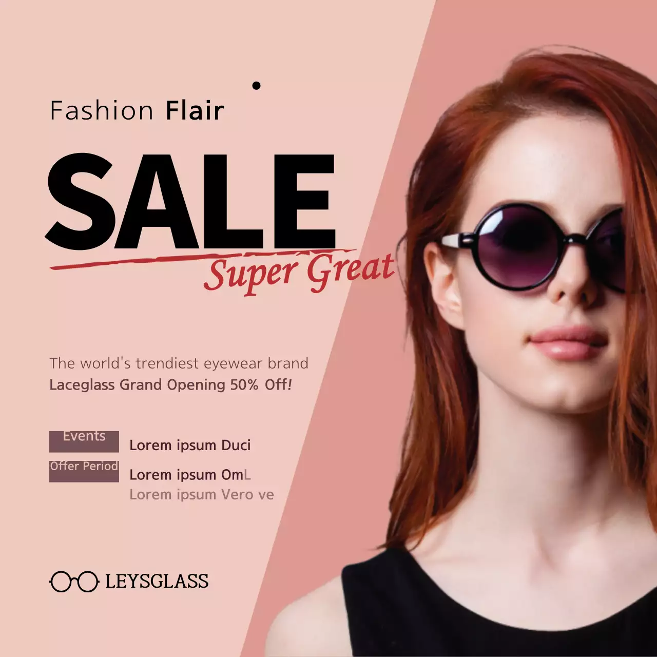 Beige Trendy Eyewear Promotion Banner