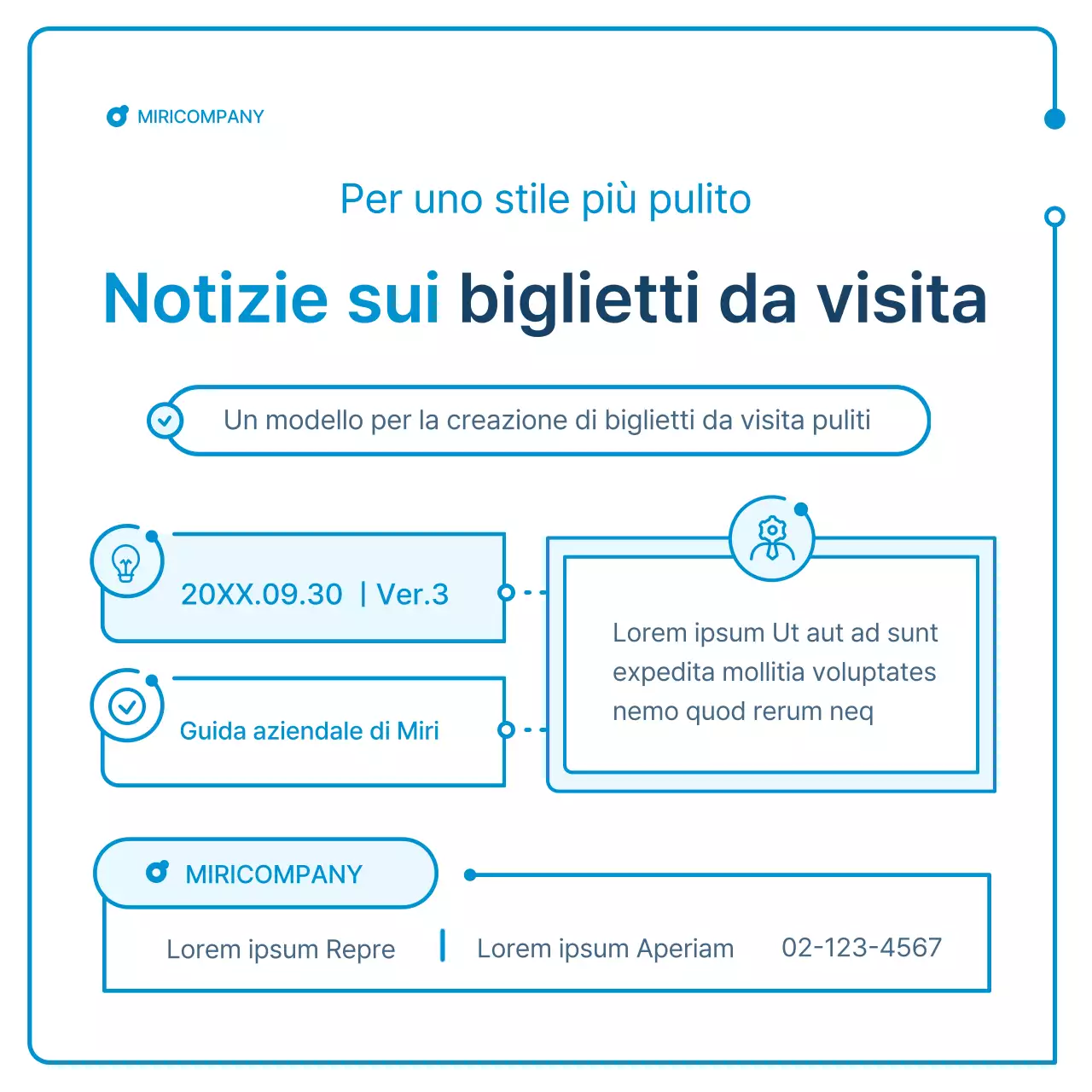 Una guida alle newsletter aziendali in geometria bianca e blu