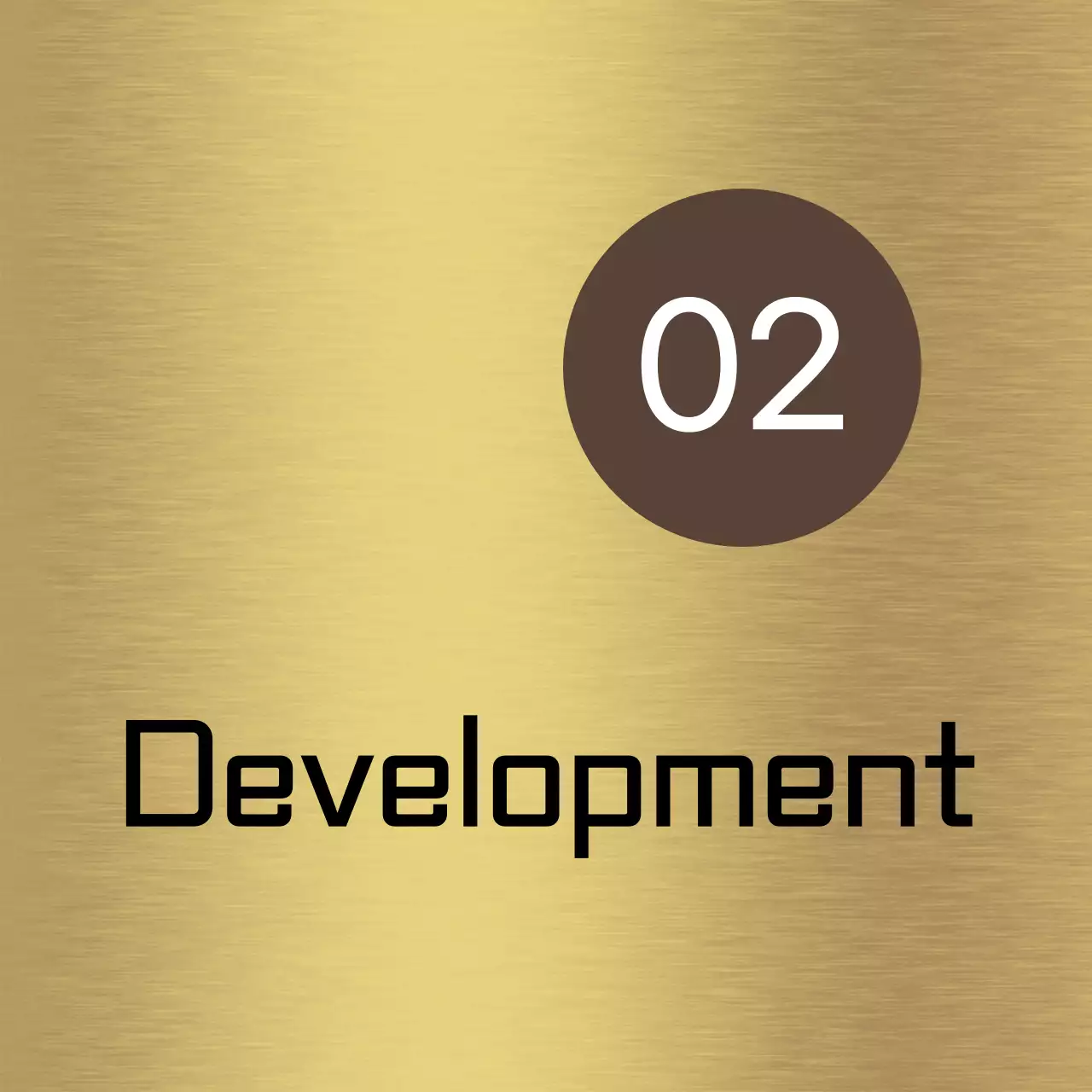 A simple placeholder sign with brown and black corporate department names and square shapes.