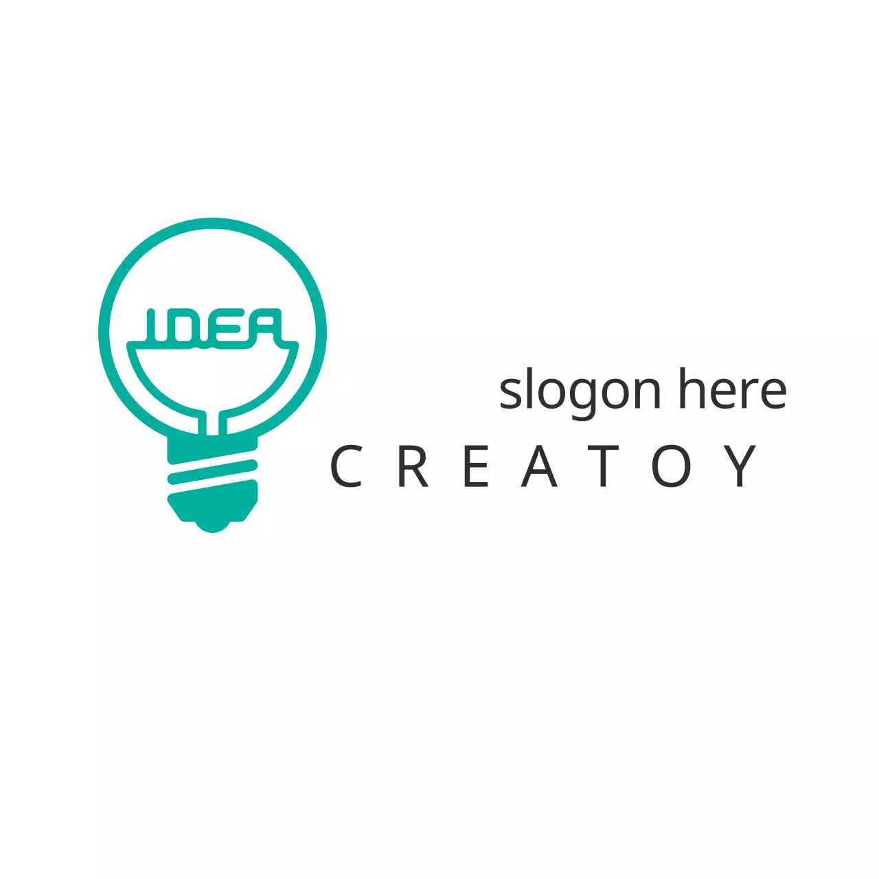 Teal Minimal Business Card Logo