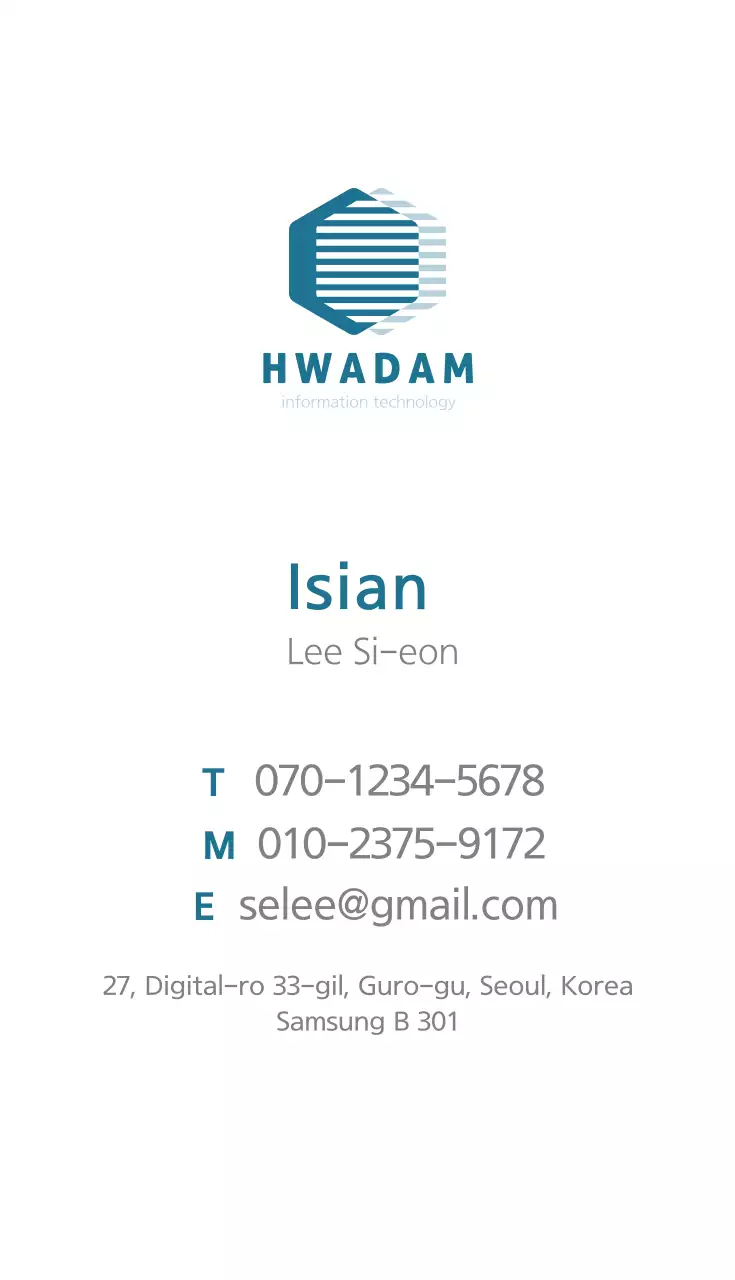 Teal Modern Business Card