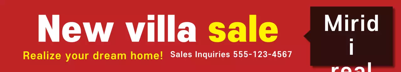 Banner promocional de venda de Villa Red Bold