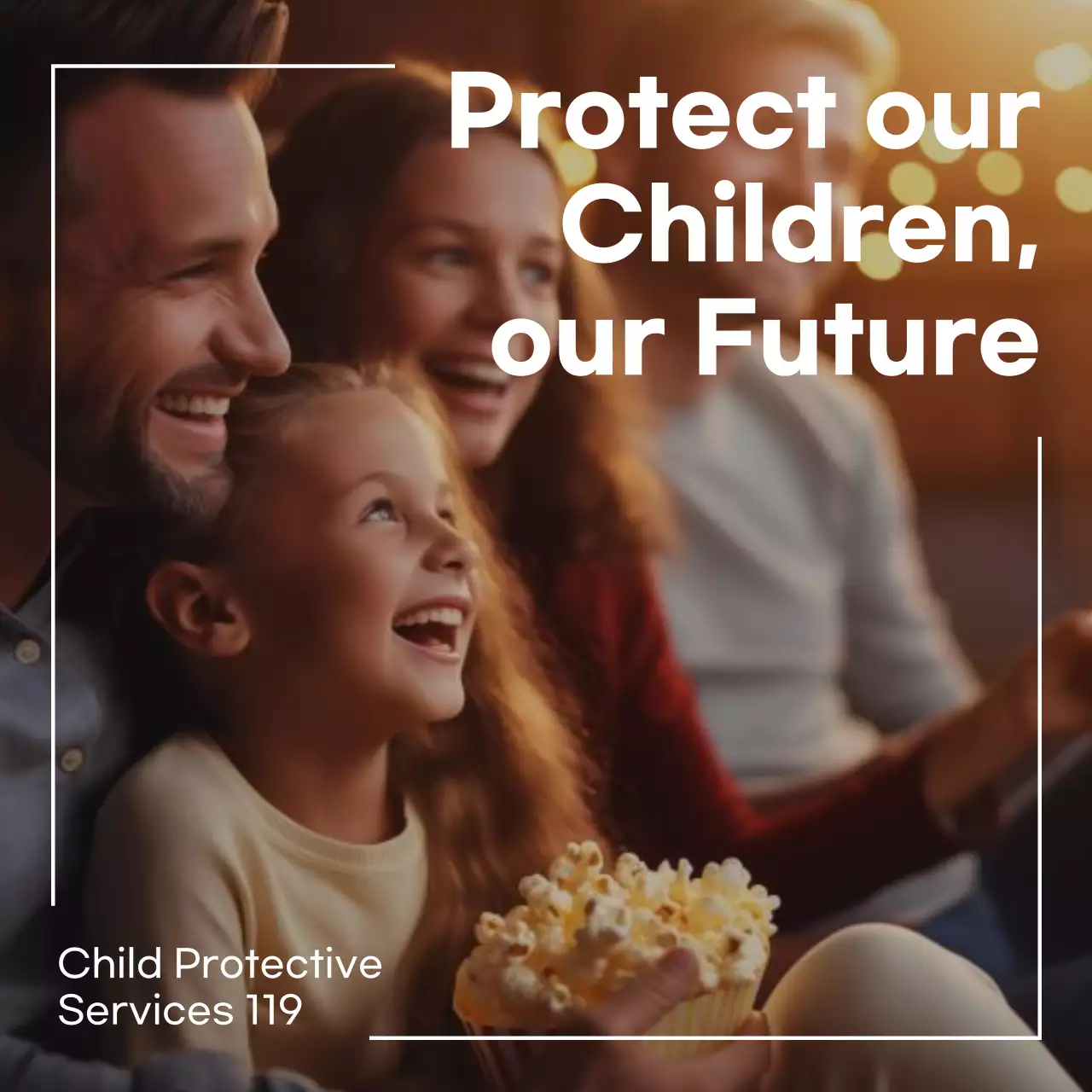 Gold Simple Child Protection Promotion Instagram Post