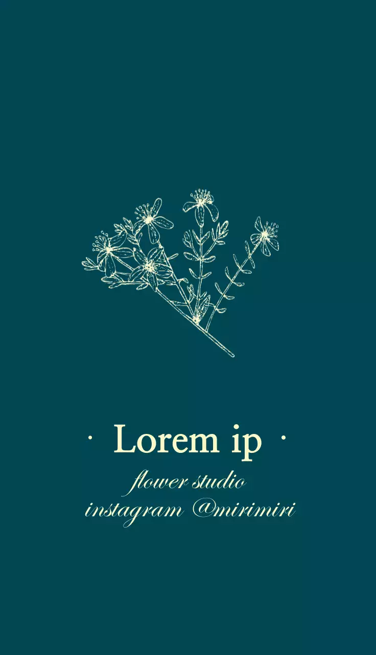 Danh thiếp hoa thanh lịch màu xanh ngọc