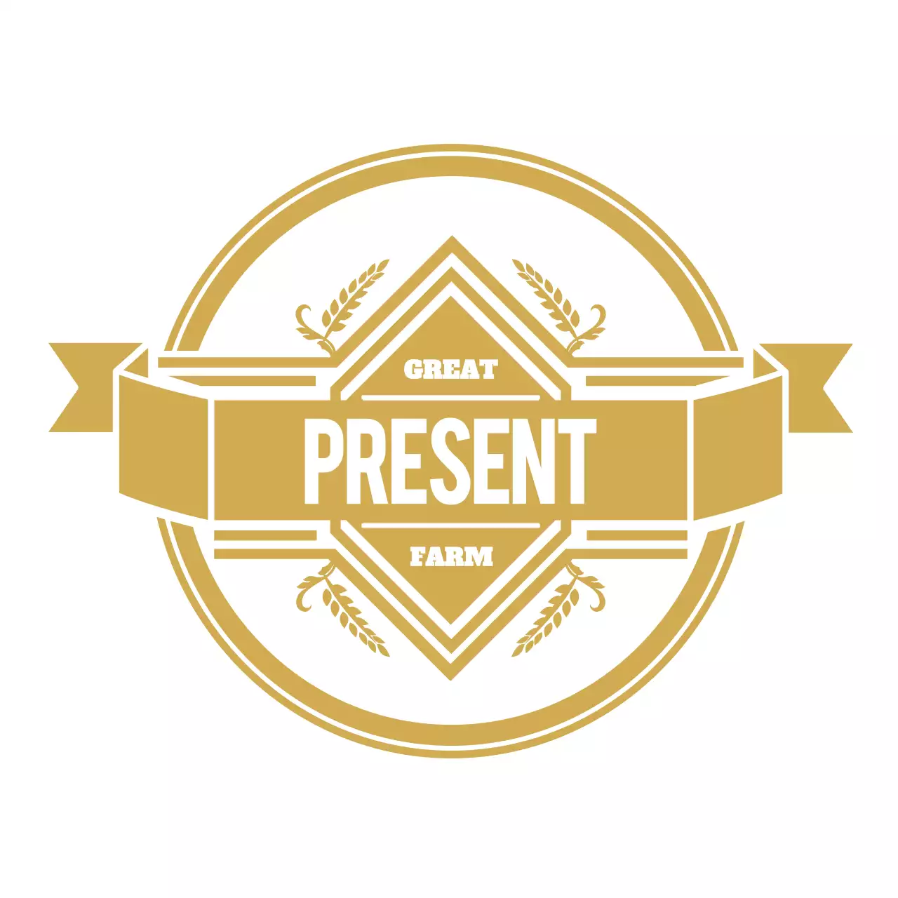 Gold Vintage Farm Logo