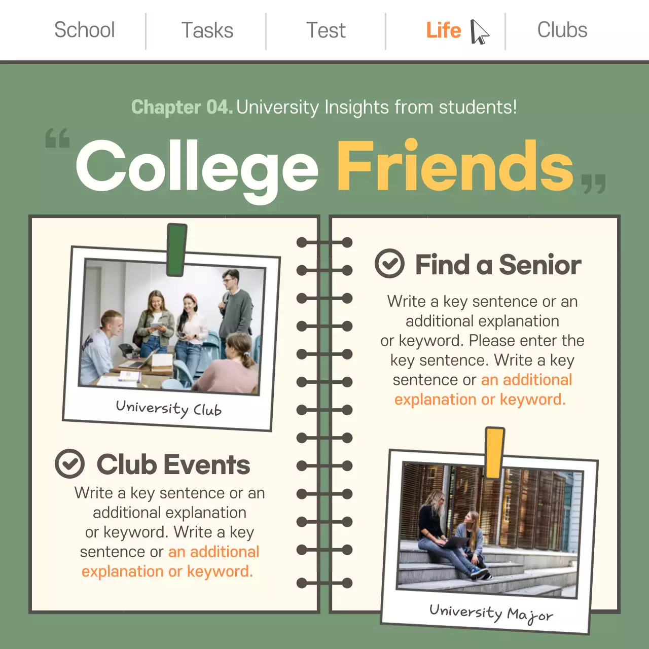 Yellow Simple College Guide Instagram Carousel