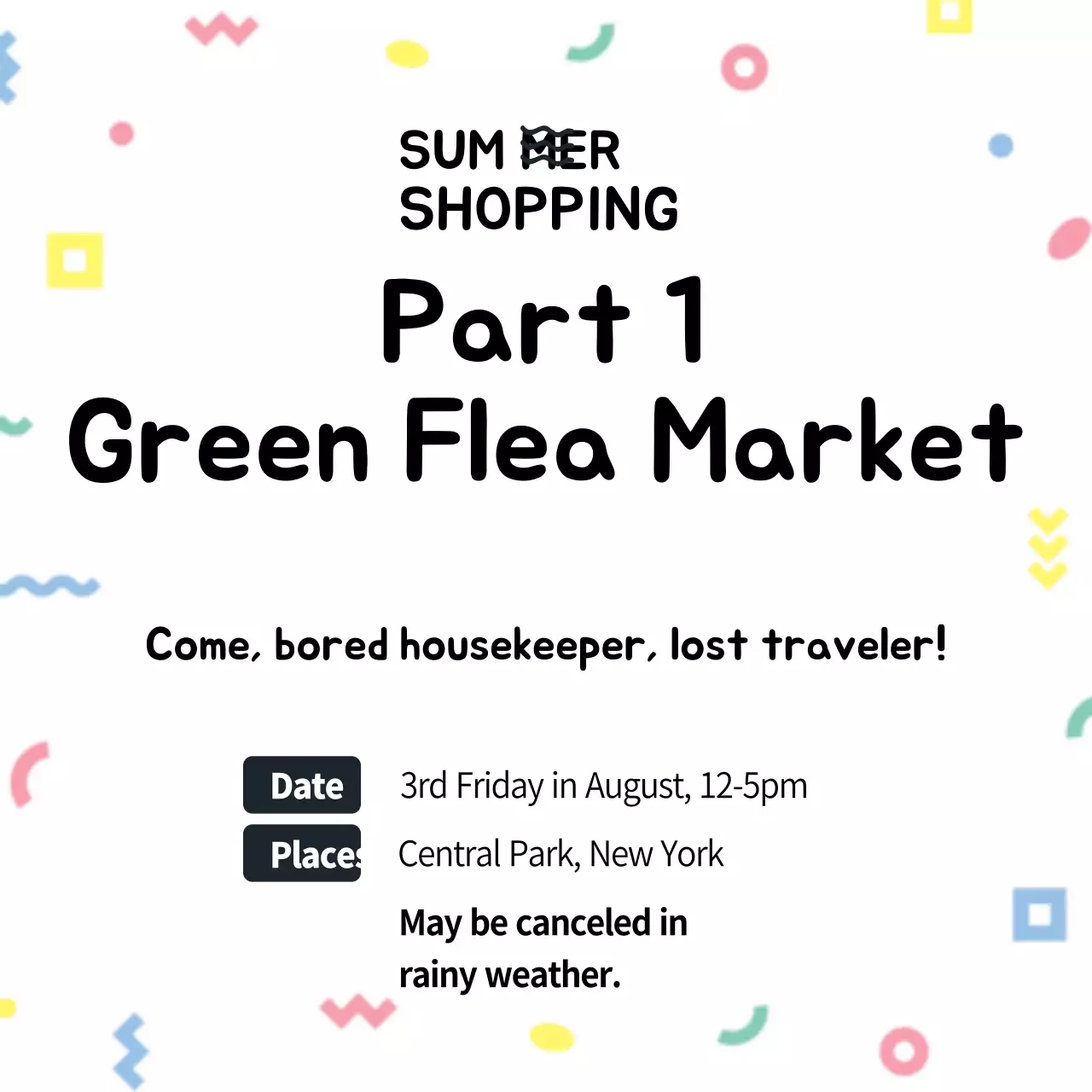 White Playful Market Promotion Banner